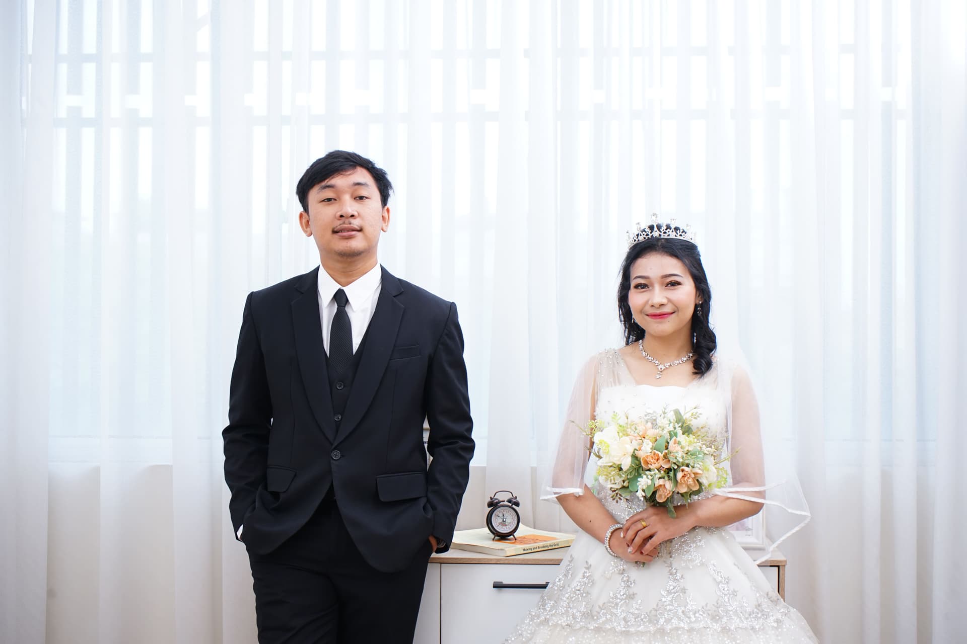 Bride and Groom at Wedding Venue